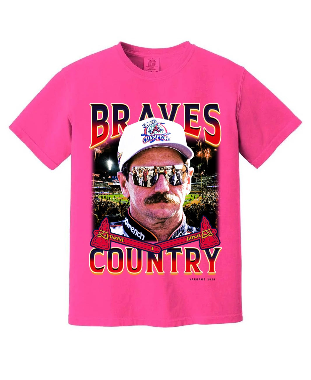 Dale Earnhardt Atlanta Braves tshirt (pink)