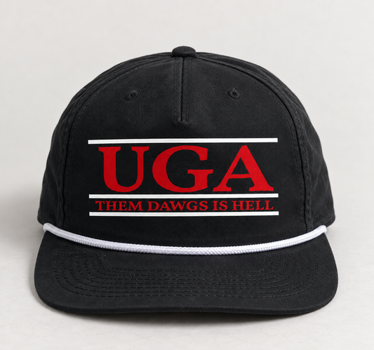 UGA Black Rope SnapBack